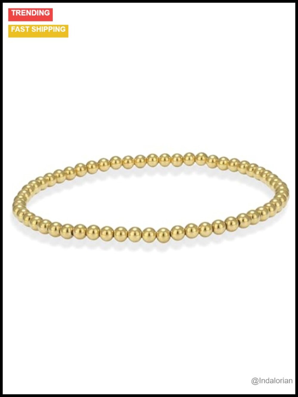 14k Gold Filled Beaded Bracelet 3mm Stretch Stackable Waterproof